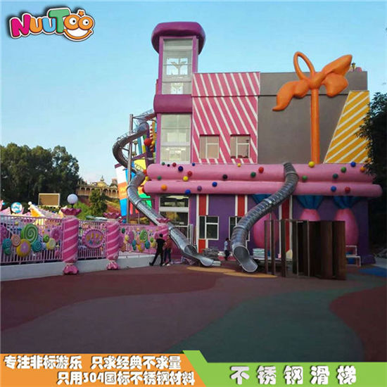 臺州銀泰購物中心不銹鋼滑梯_樂圖非標游樂設備